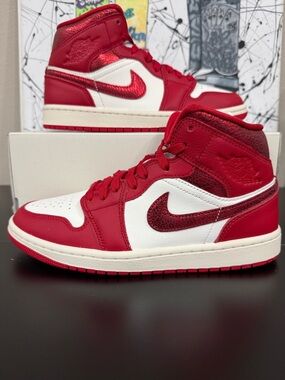 Size 8.5 - Nike Women’s Air Jordan 1 Mid “Valentines Day 2025”